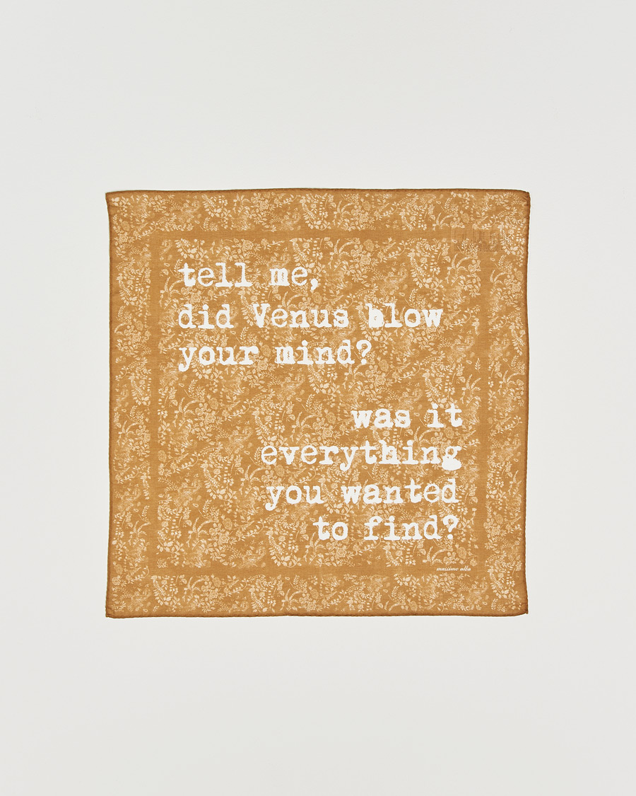 Mies | Taskuliinat | Massimo Alba | Printed Cotton Voile Hankerchief Bronze