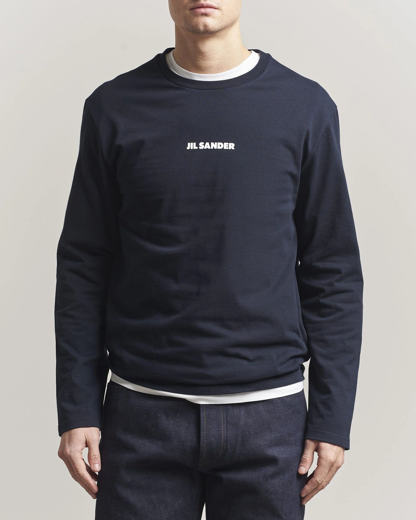 Mies | T-paidat | Jil Sander | Long Sleeve Logo T-Shirt Navy