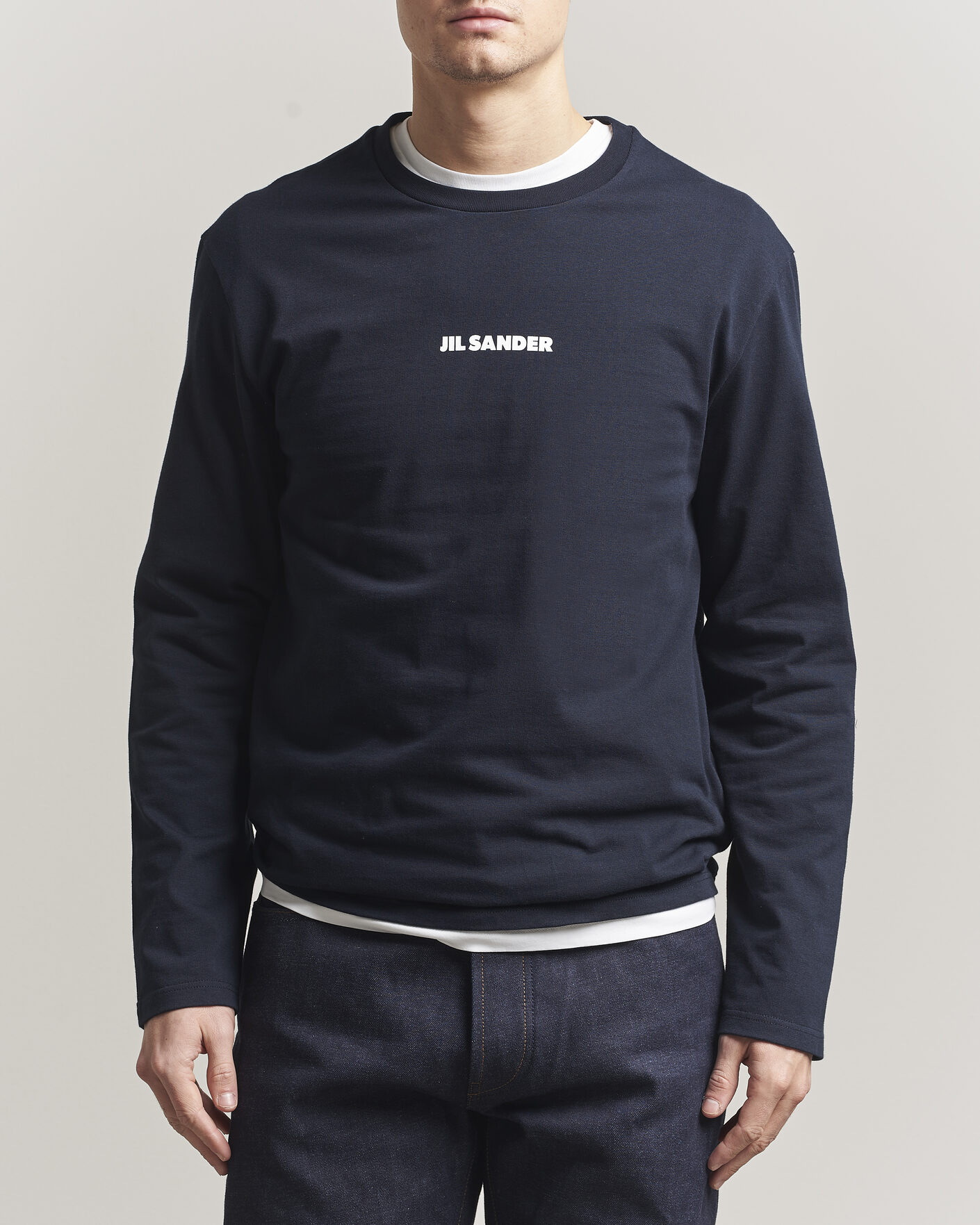 Mies | T-paidat | Jil Sander | Long Sleeve Logo T-Shirt Navy