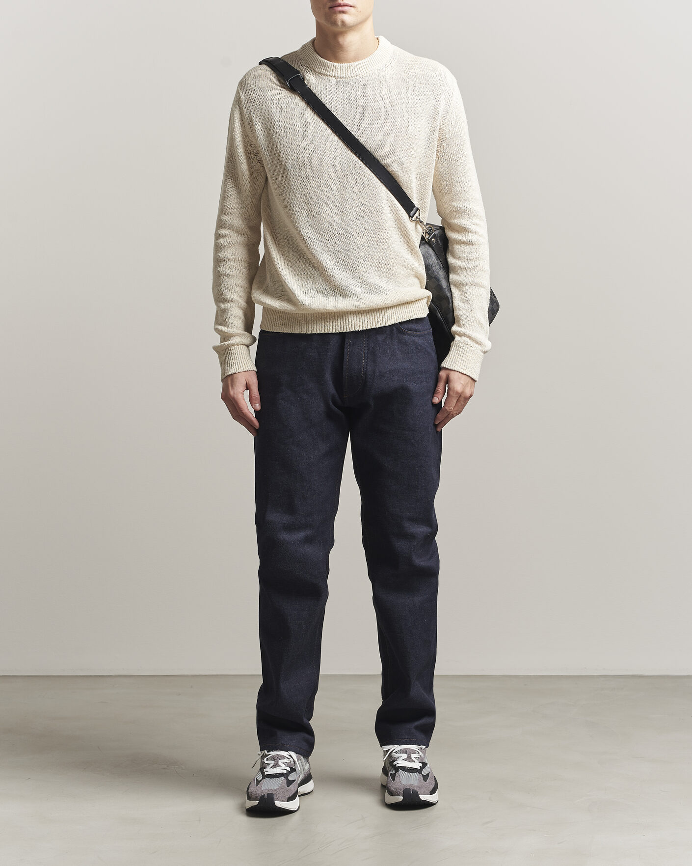 Mies | Puserot | Jil Sander | Silk Blend Crew Neck Sweater Sand