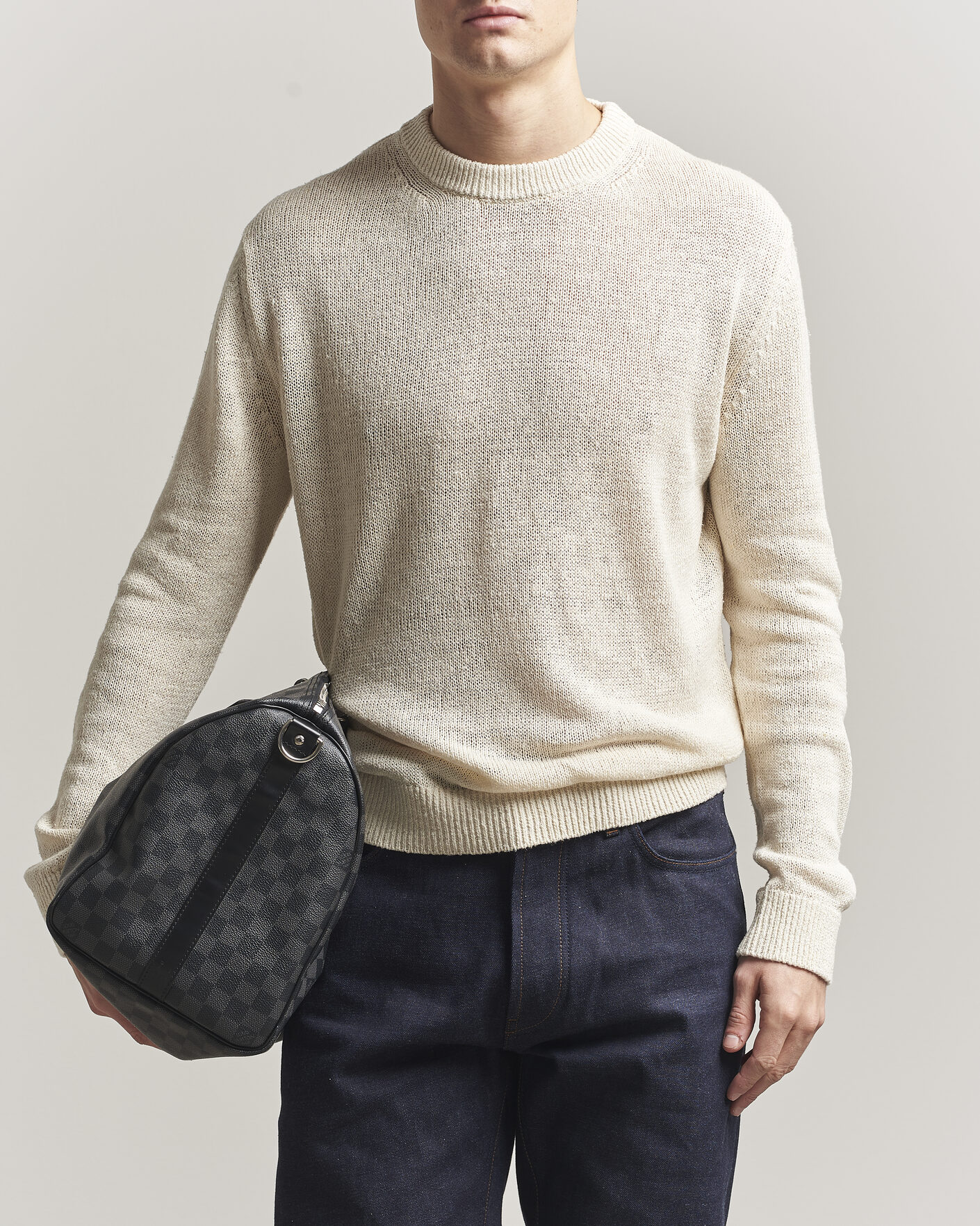 Mies | Puserot | Jil Sander | Silk Blend Crew Neck Sweater Sand
