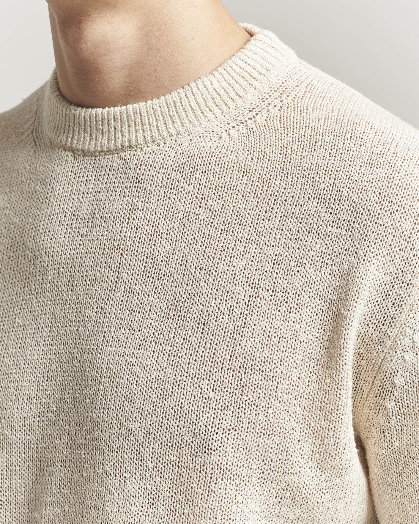 Mies | Puserot | Jil Sander | Silk Blend Crew Neck Sweater Sand