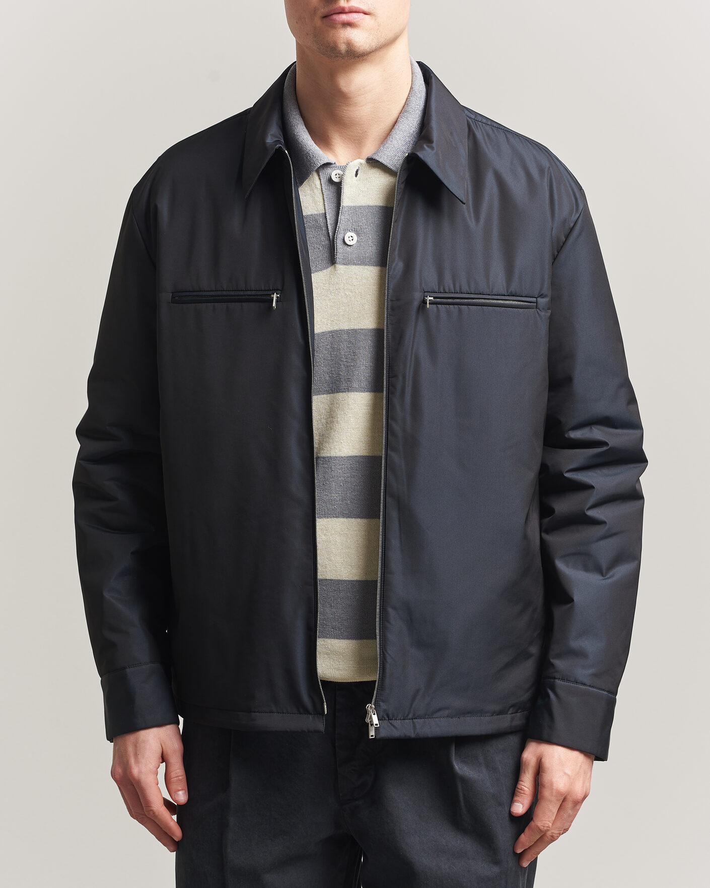 Mies | Takit | Jil Sander | Nylon Zip Jacket Navy
