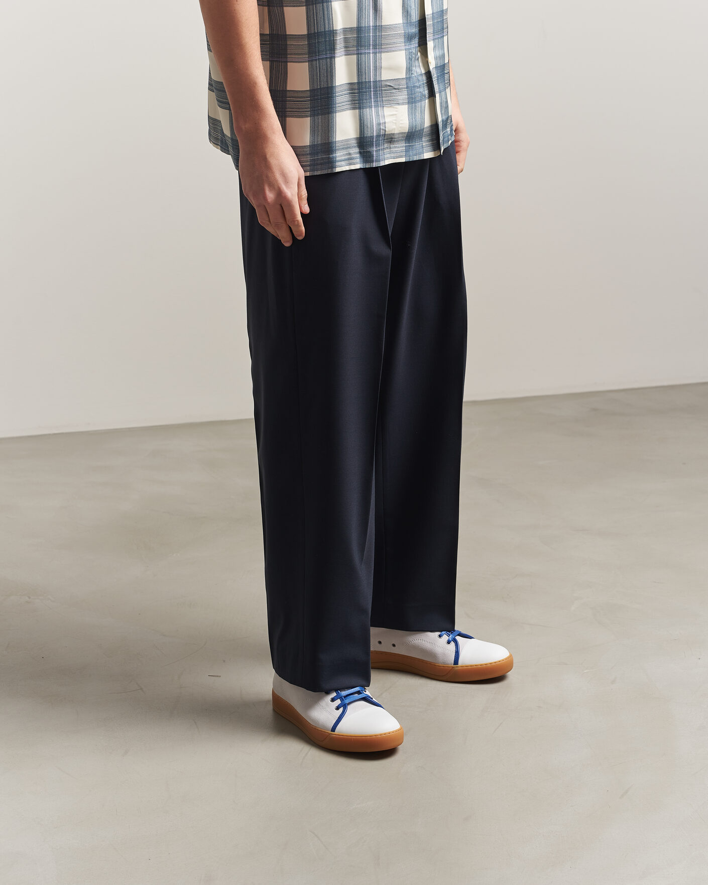 Mies | Tennarit | Lanvin | DBB1 Nappa Cap Toe Sneaker White/Blue