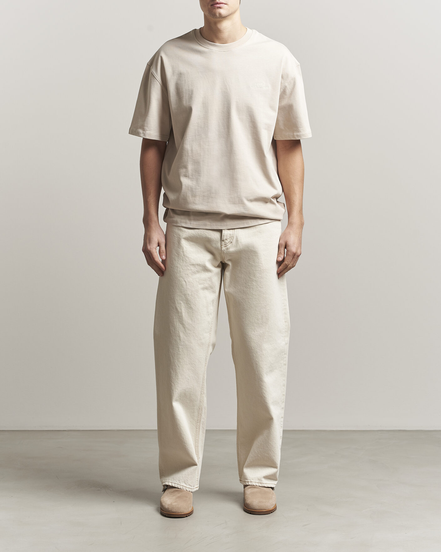Mies | T-paidat | LES DEUX | Crew T-Shirt Light Sand