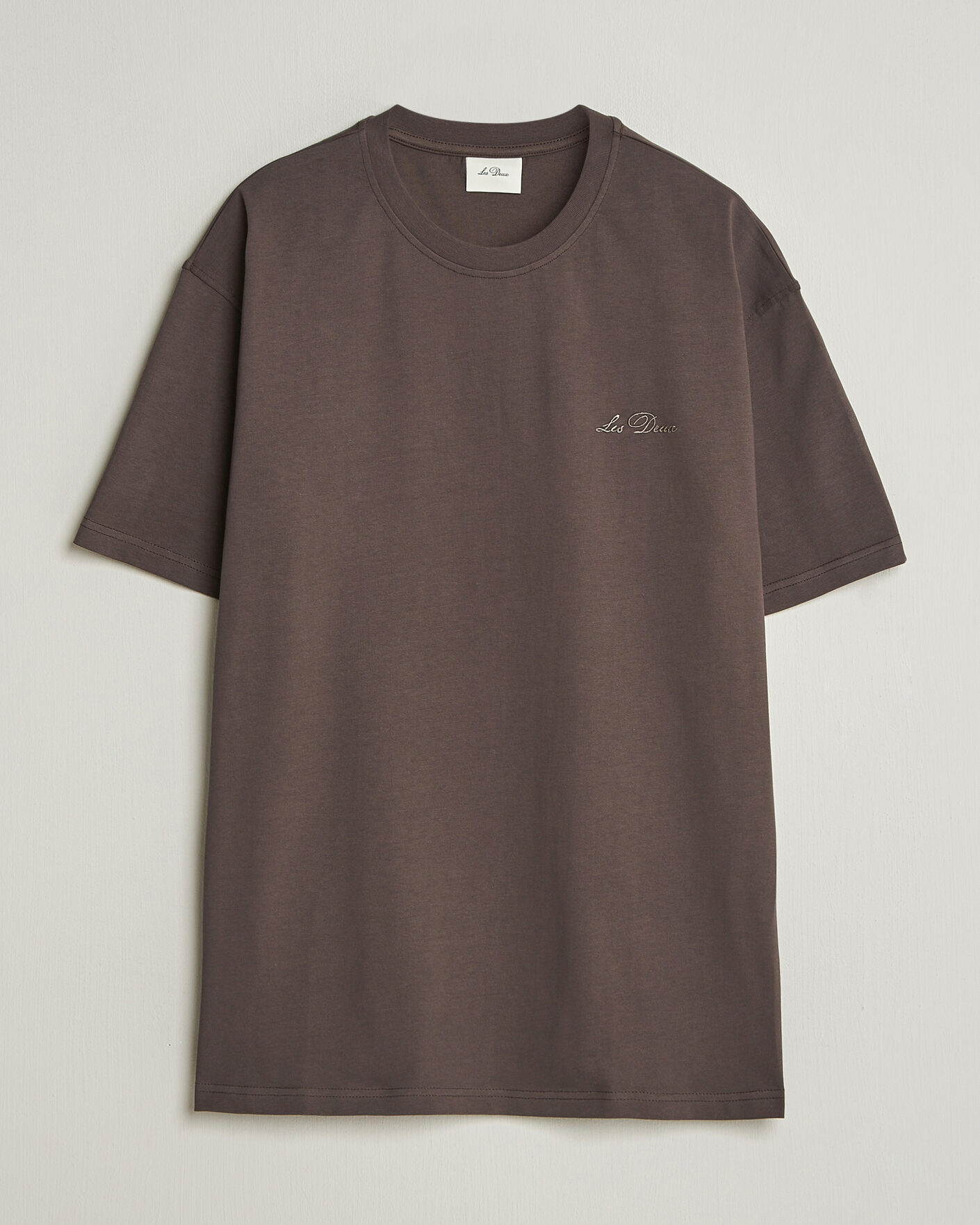 Mies | T-paidat | LES DEUX | Crew T-Shirt Coffee Brown