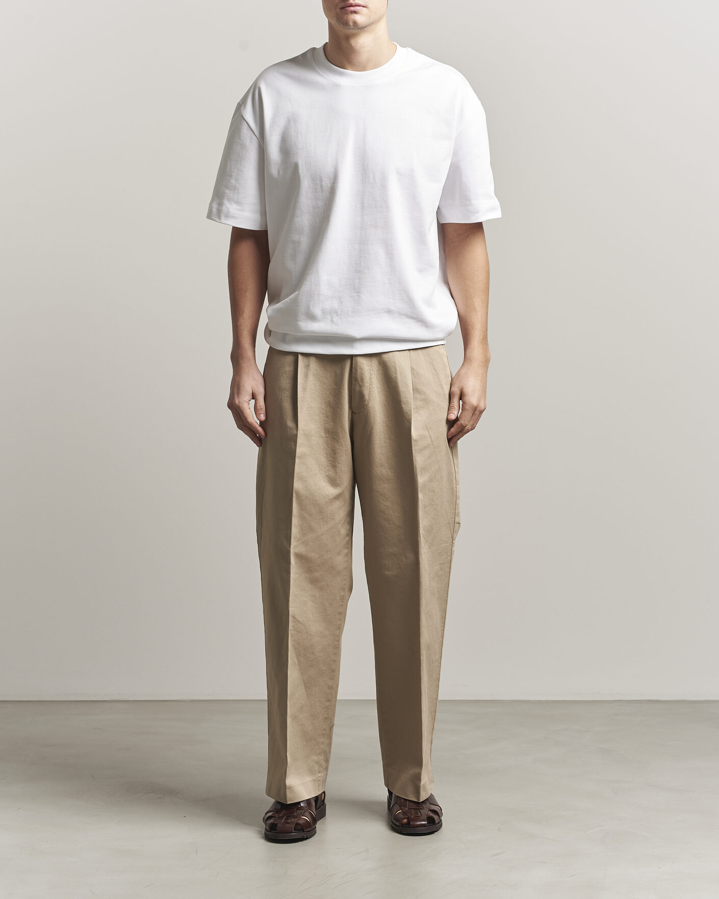 Mies | T-paidat | LES DEUX | Carl Heavyweight T-Shirt White