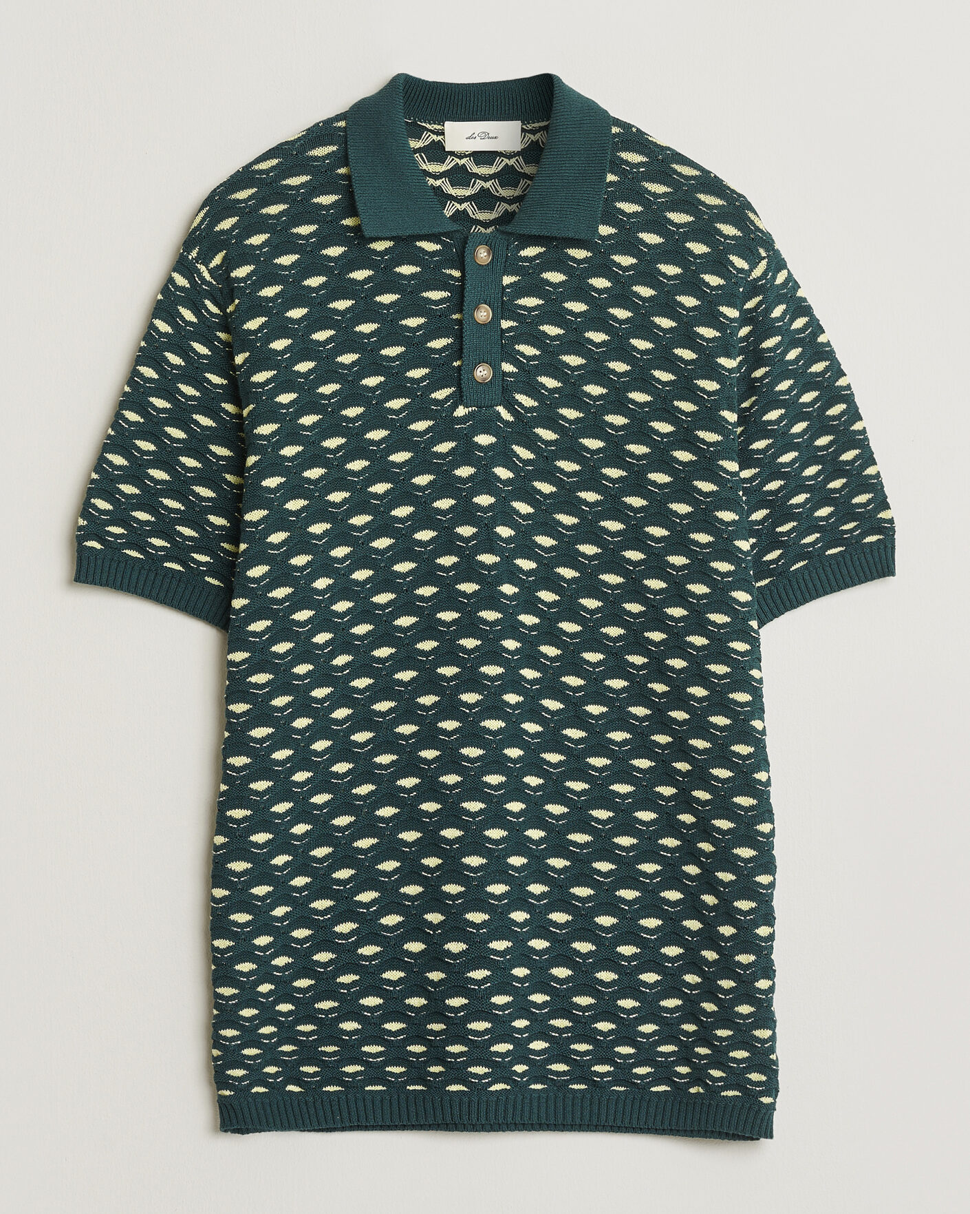 Mies | Pikeet | LES DEUX | Esmay Shell Knitted Polo Sea Moss Green