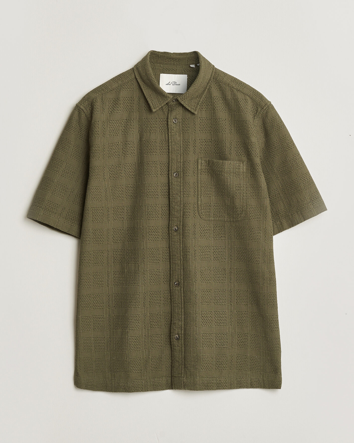 Mies | Kauluspaidat | LES DEUX | Charlie Short Sleeve Shirt Olive Night