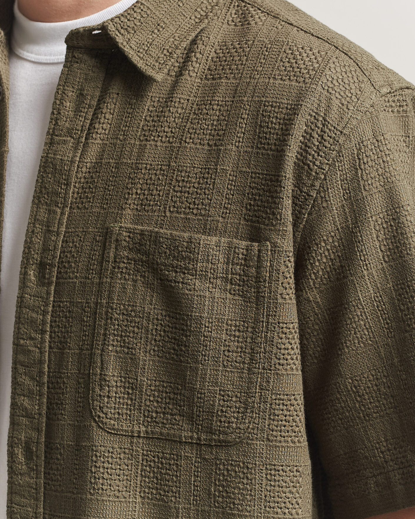Mies | Kauluspaidat | LES DEUX | Charlie Short Sleeve Shirt Olive Night