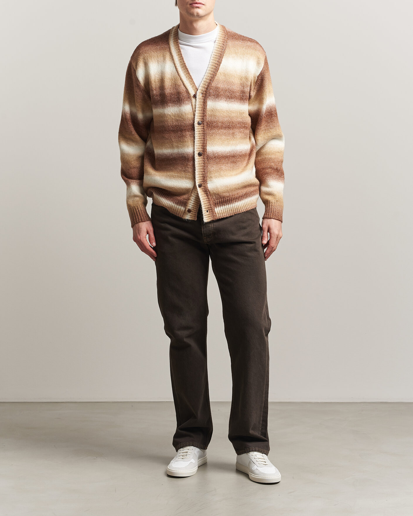 Mies | Puserot | LES DEUX | Boston Gradient Knitted Cardigan Teak Brown
