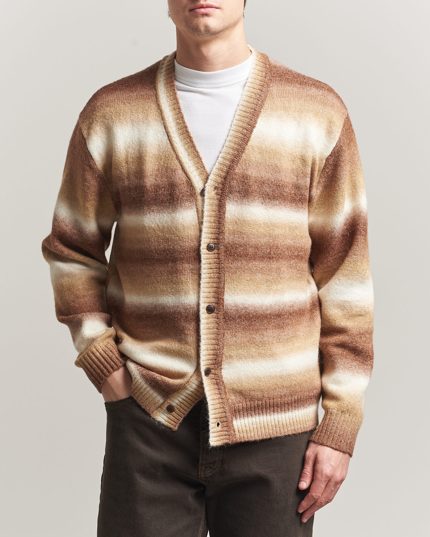 Mies | Puserot | LES DEUX | Boston Gradient Knitted Cardigan Teak Brown