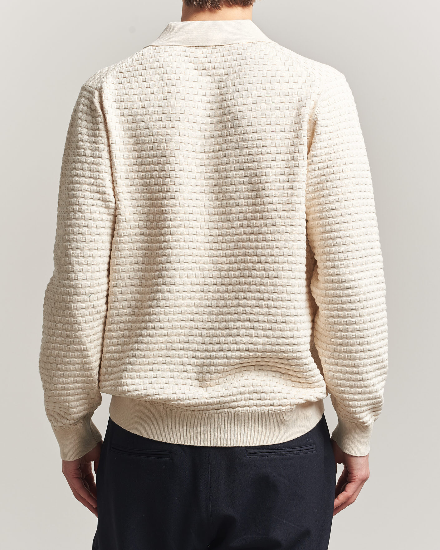 Mies | Puserot | LES DEUX | Billy Weave Knitted Polo Light Ivory