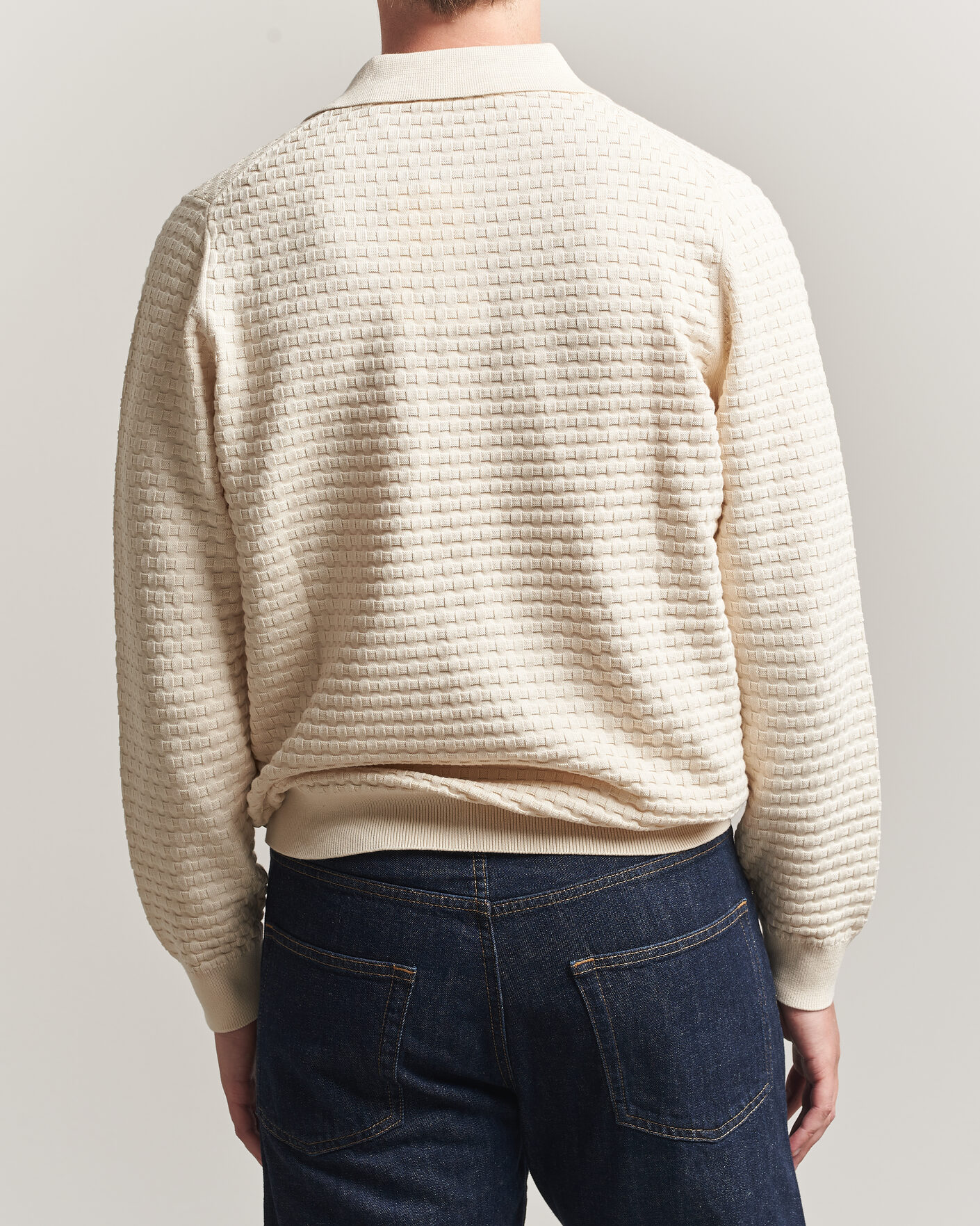 Mies | Puserot | LES DEUX | Billy Weave Knitted Polo Light Ivory
