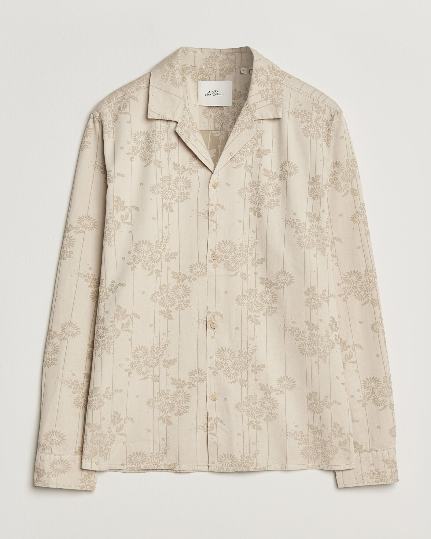 Mies | Kauluspaidat | LES DEUX | Jasper Flower Jaquard Shirt Oyster Grey/White