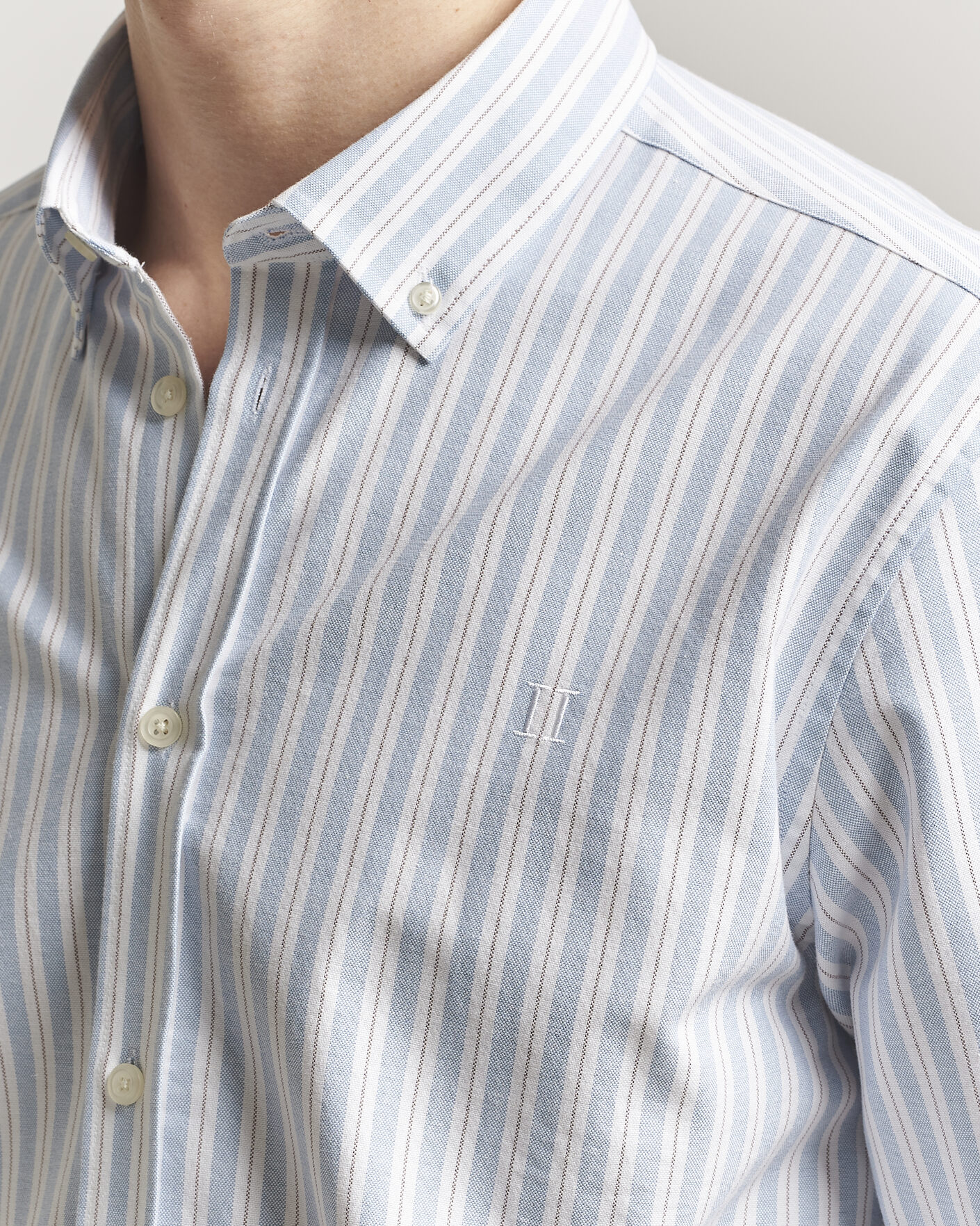 Mies | Kauluspaidat | LES DEUX | Konrad Striped Oxford Shirt Allure Blue
