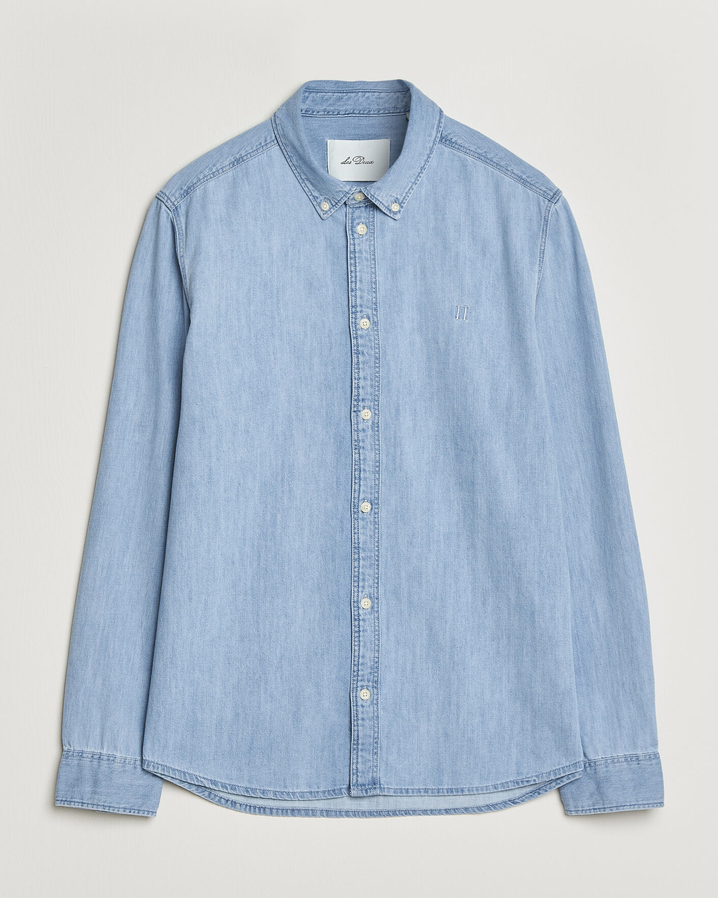 Mies | Kauluspaidat | LES DEUX | Konrad Denim Shirt Light Indigo Wash