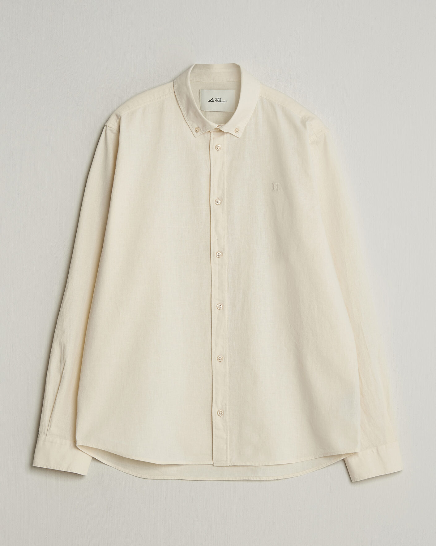 Mies | Kauluspaidat | LES DEUX | Konrad Cotton/Linen Shirt Eggnog White