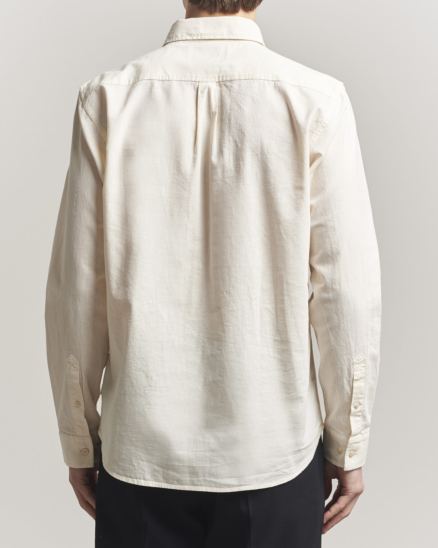 Mies | Kauluspaidat | LES DEUX | Konrad Cotton/Linen Shirt Eggnog White