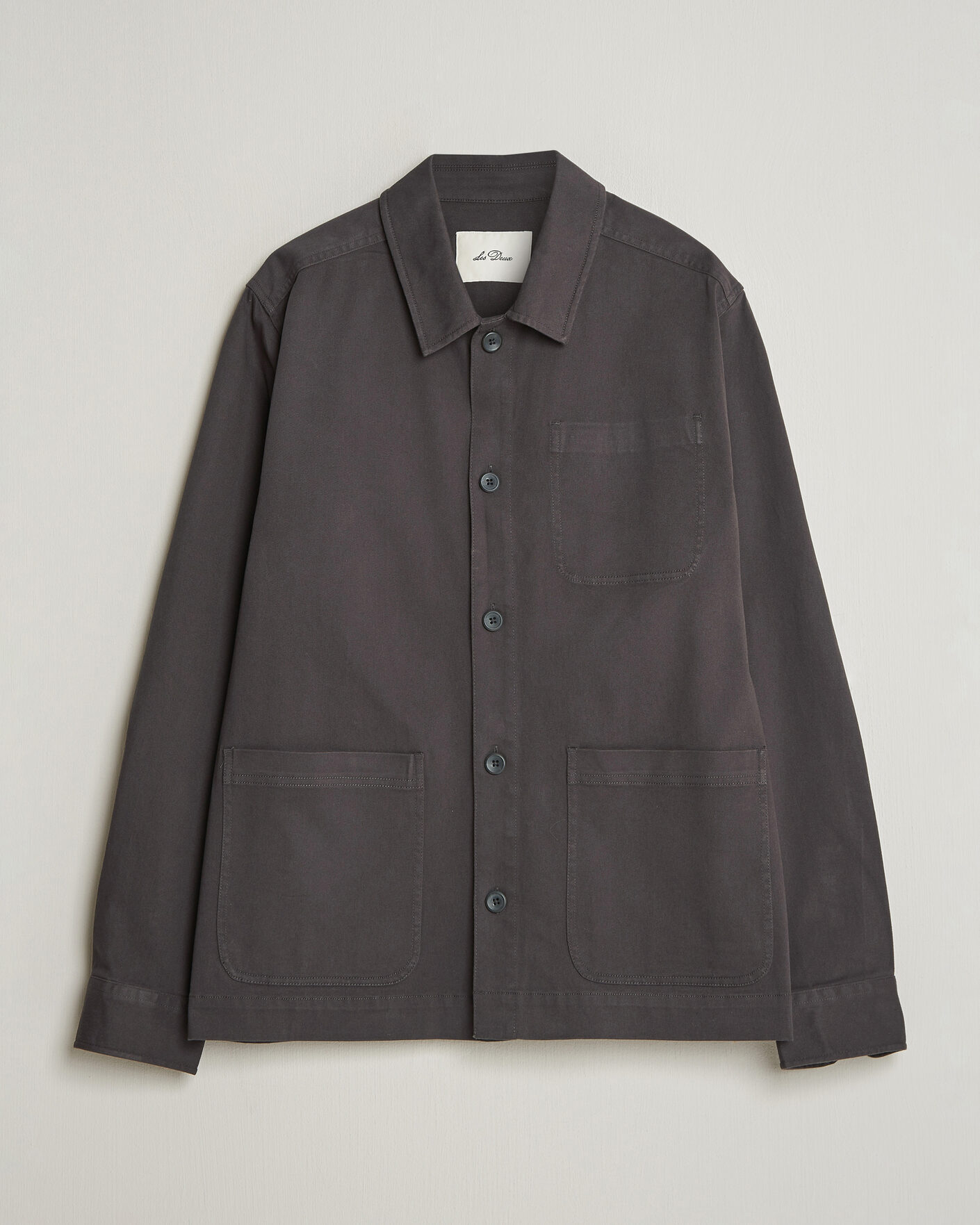 Mies | Kauluspaidat | LES DEUX | Layton Cotton Overshirt Black