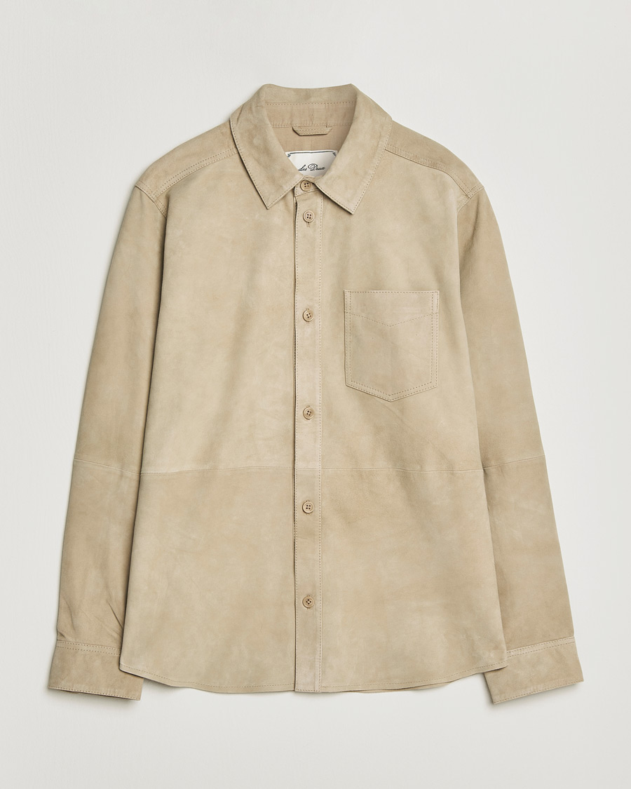Mies | Kauluspaidat | LES DEUX | Bertram Suede Overshirt Light Sand