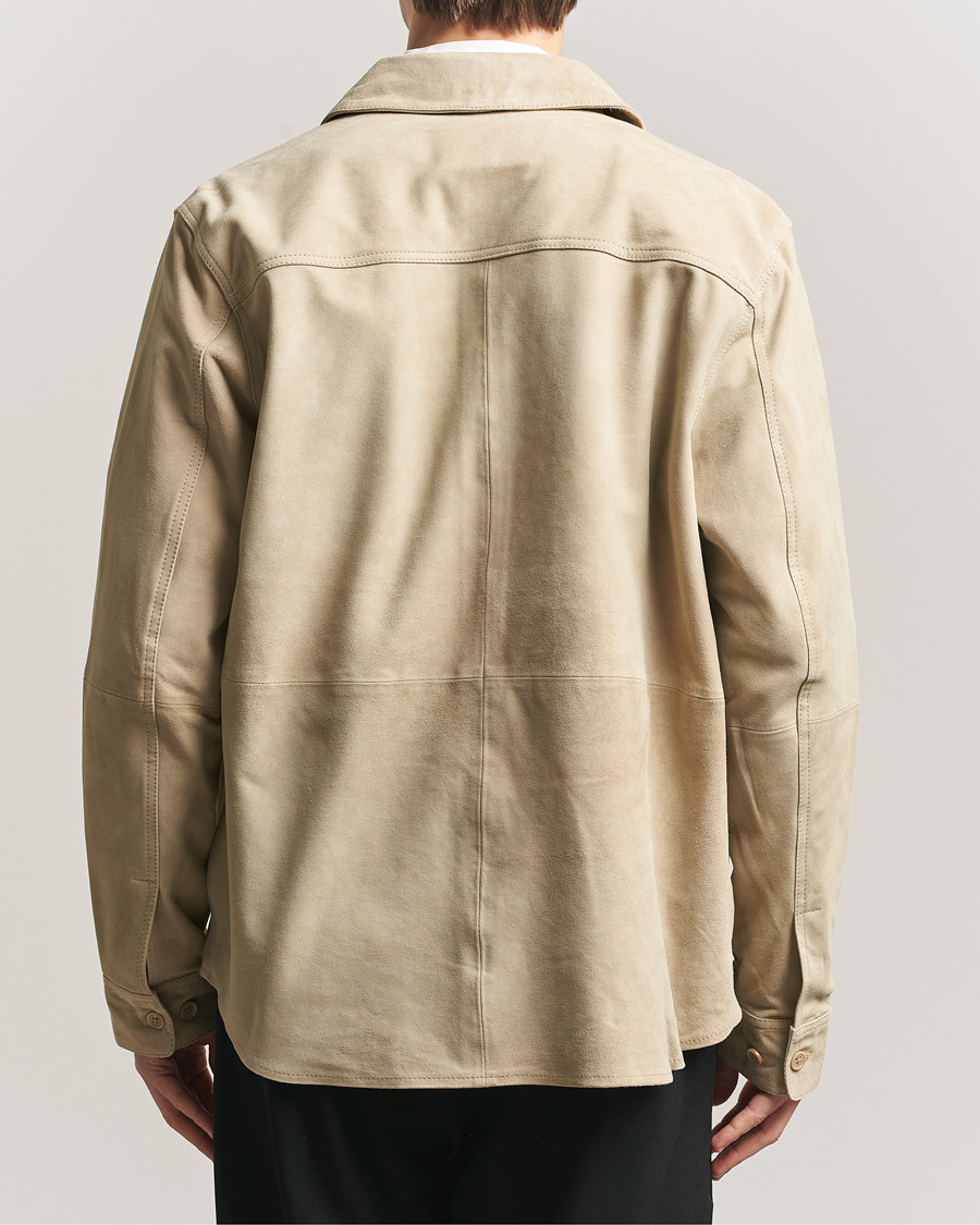 Mies | Kauluspaidat | LES DEUX | Bertram Suede Overshirt Light Sand