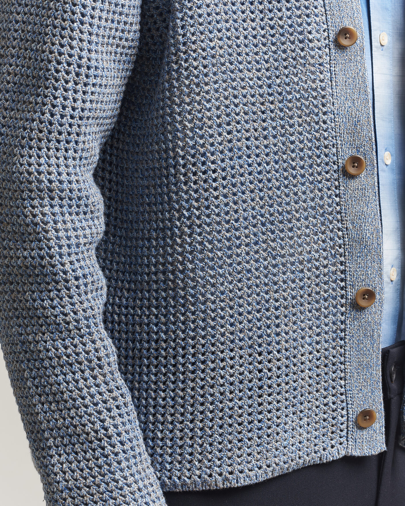 Mies | Puserot | LES DEUX | Gerald Knitted Shirt Dark Denim Blue