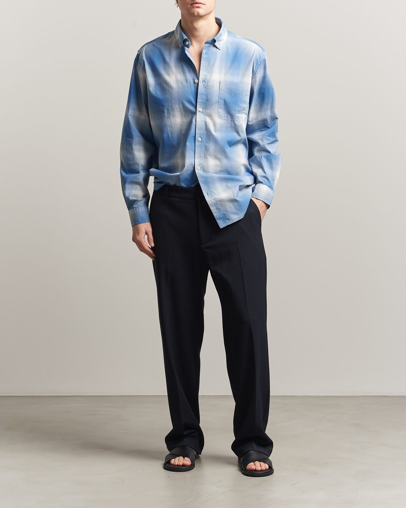 Mies | Kauluspaidat | LES DEUX | Kent Shadowcheck Shirt Palace Blue
