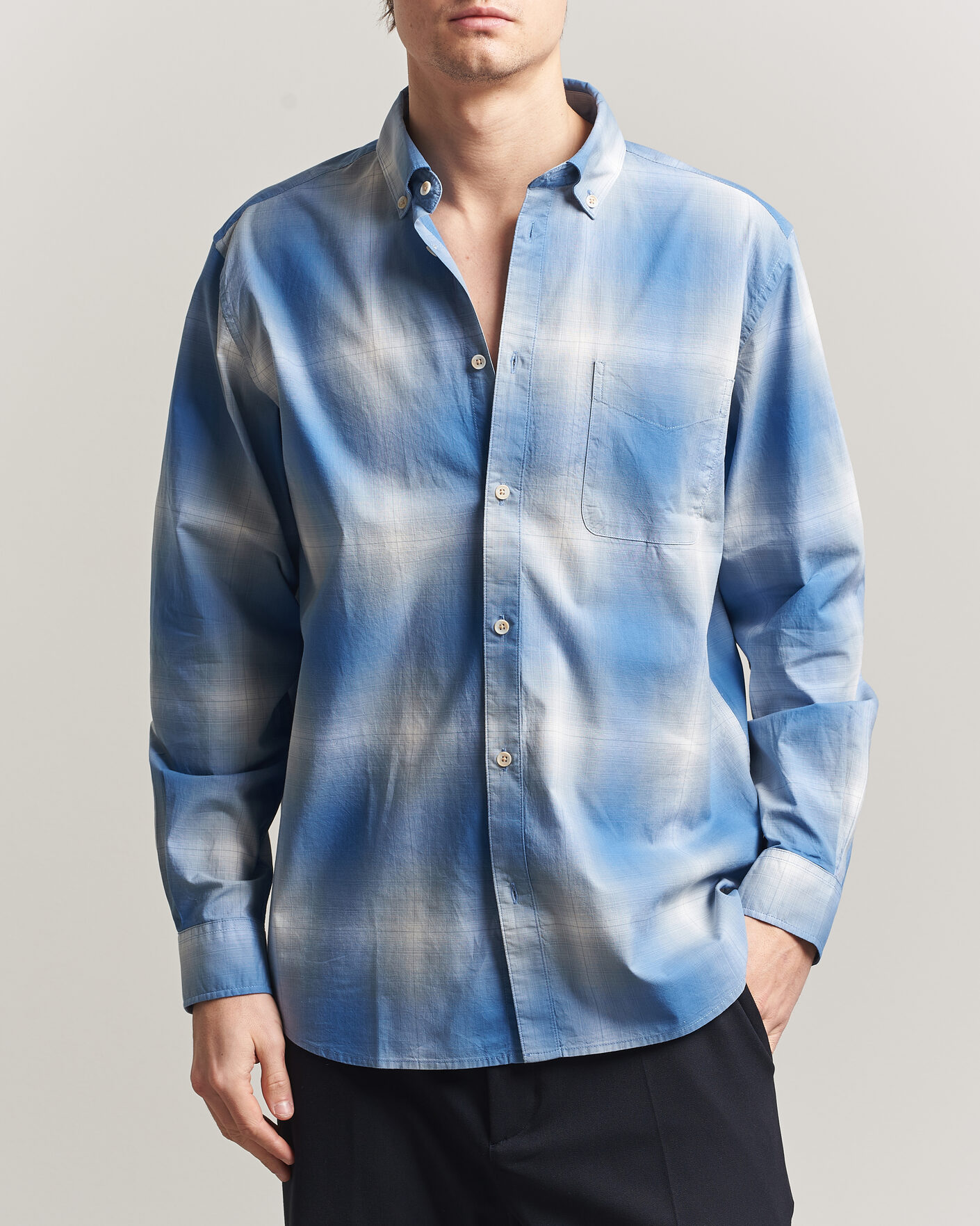 Mies | Kauluspaidat | LES DEUX | Kent Shadowcheck Shirt Palace Blue