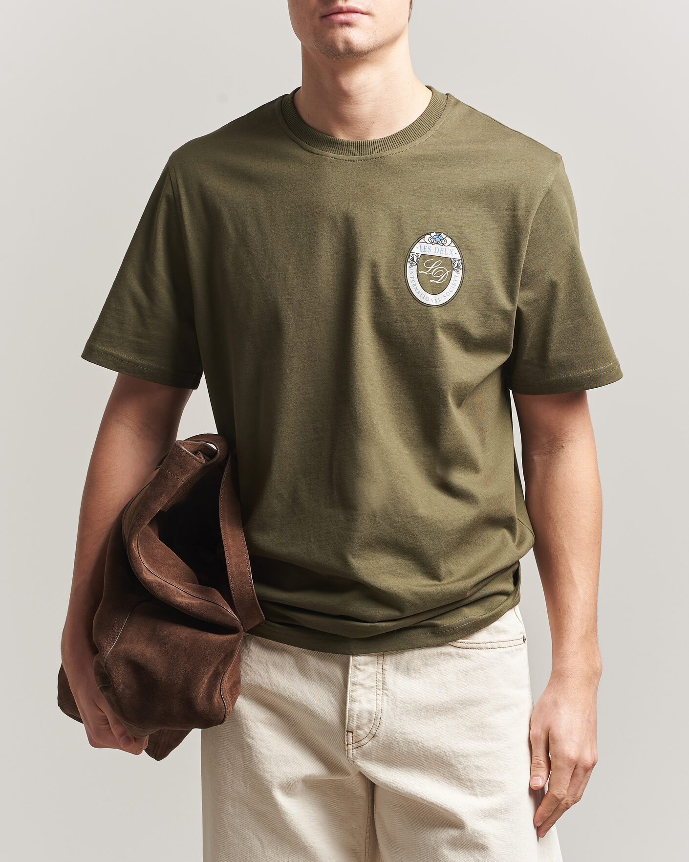 Mies | T-paidat | LES DEUX | Brday Emblem T-Shirt Olive Night Green