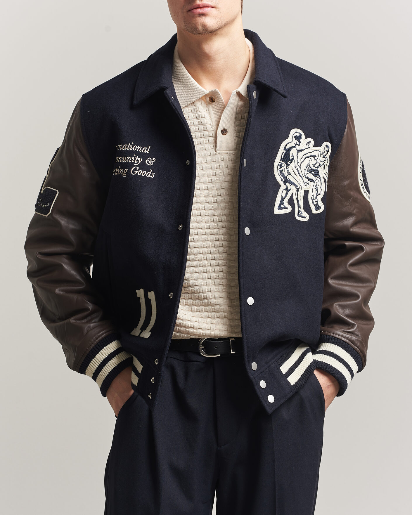 Mies | Takit | LES DEUX | Basket Varsity Wool Jacket Dark Navy