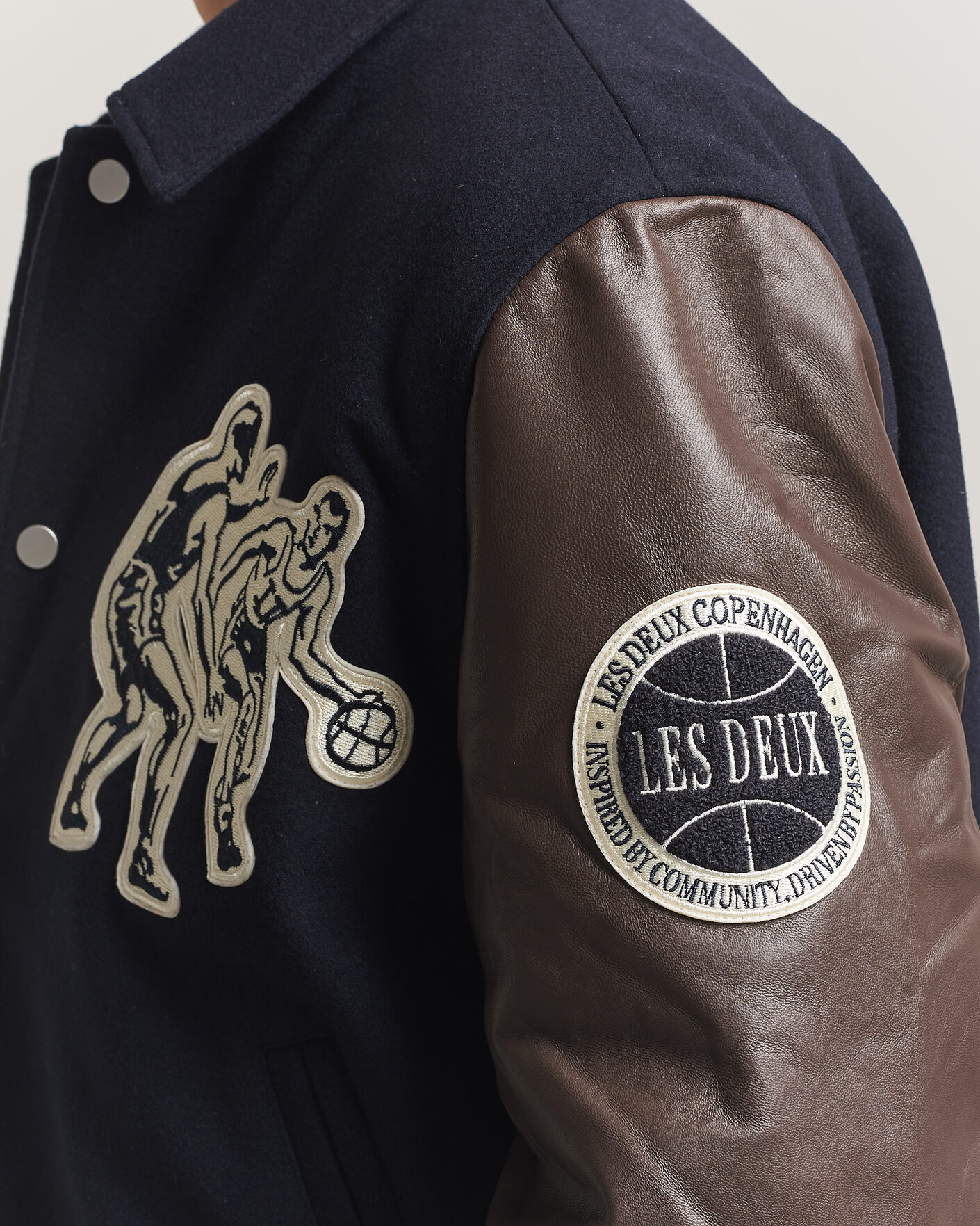 Mies | Takit | LES DEUX | Basket Varsity Wool Jacket Dark Navy