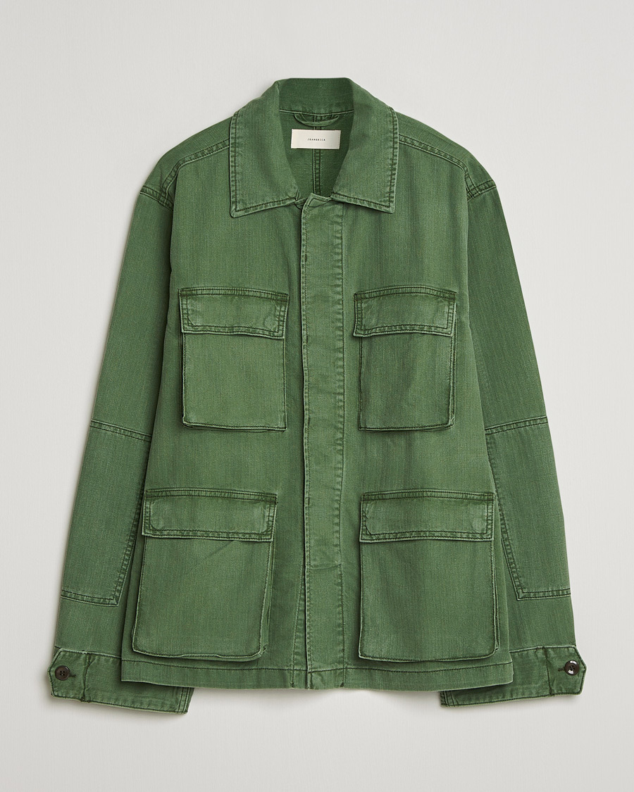 Mies | Takit | Jeanerica | Luc Herringbone Shirt Jacket Chevron Green