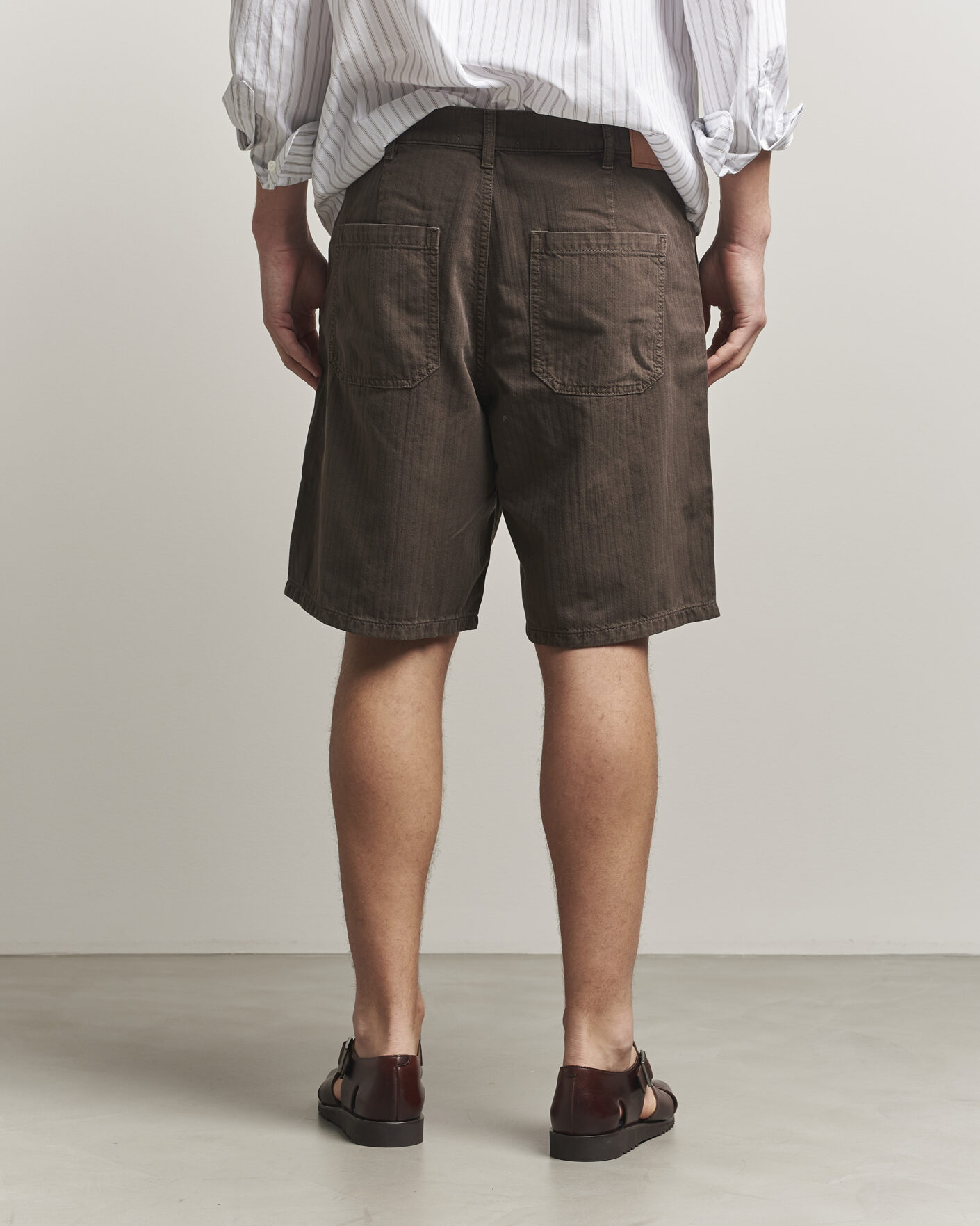 Mies | Shortsit | Jeanerica | Genua Worker Chino Shorts Chevron Brown