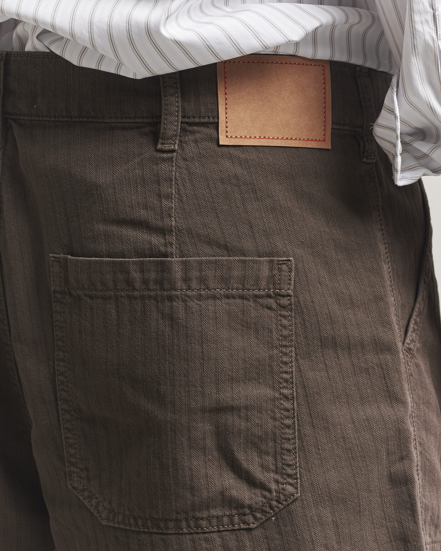 Mies | Shortsit | Jeanerica | Genua Worker Chino Shorts Chevron Brown