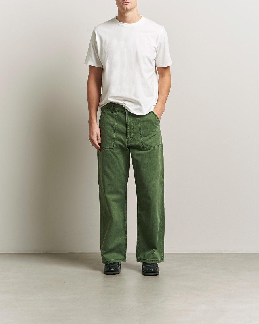 Mies | Housut | Jeanerica | Genua Herringbone Worker Chino Chevron Green