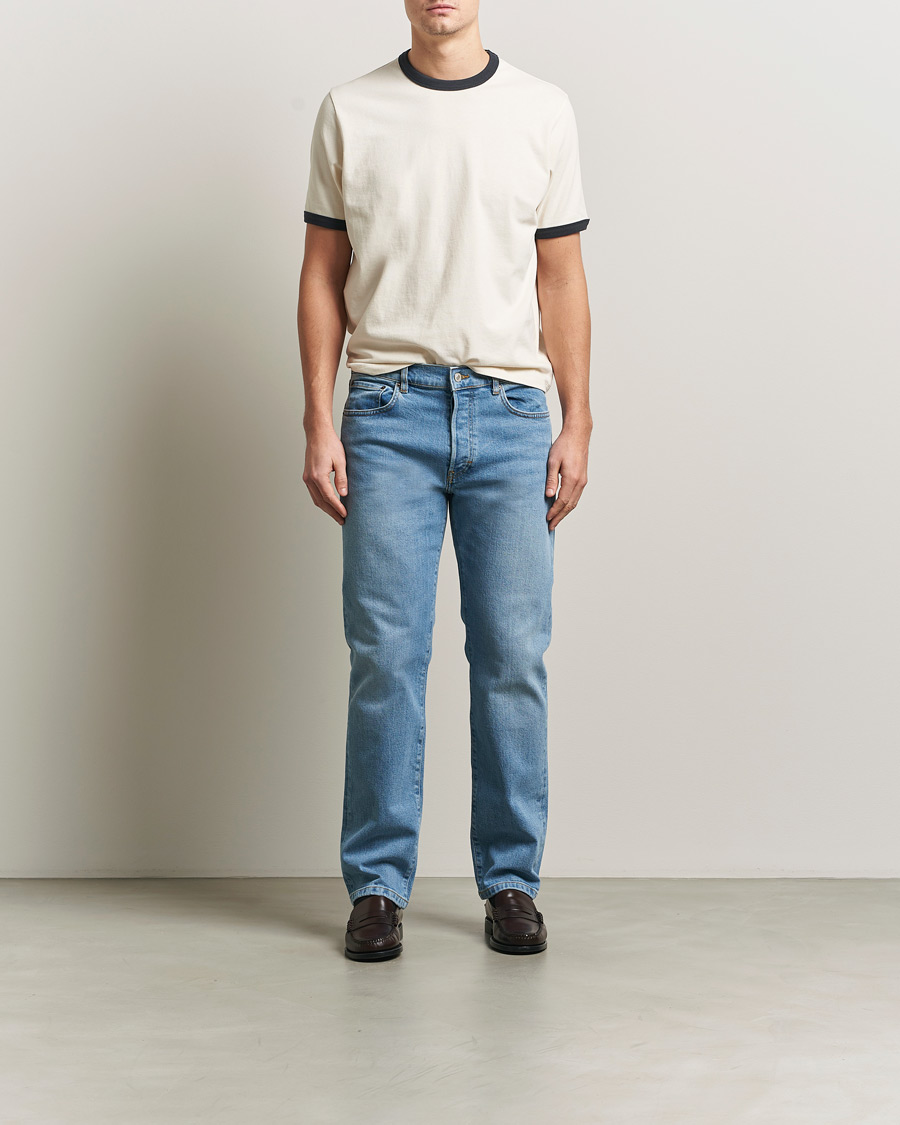 Mies | T-paidat | Jeanerica | Ringer Crew Neck T-Shirt Off White