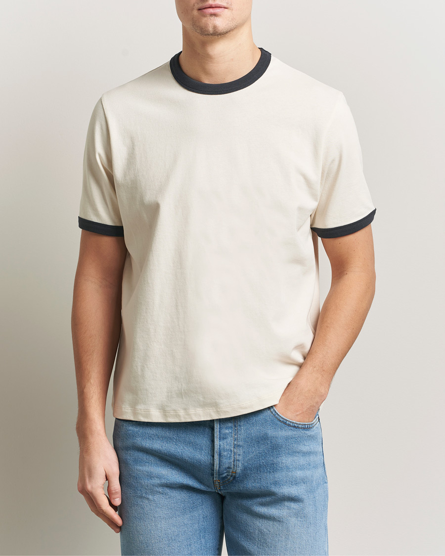 Mies | T-paidat | Jeanerica | Ringer Crew Neck T-Shirt Off White