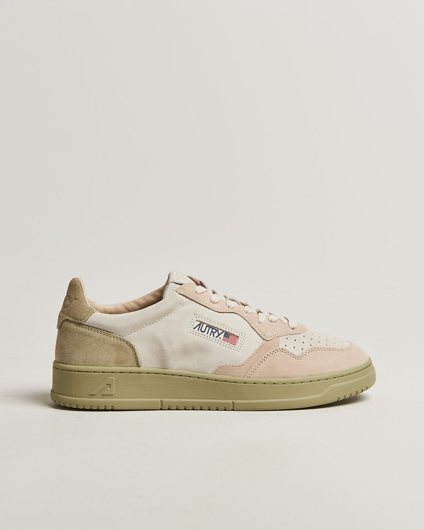 Mies | Tennarit | Autry | Medalist Low Suede Mix Sneaker Green/White/Sand