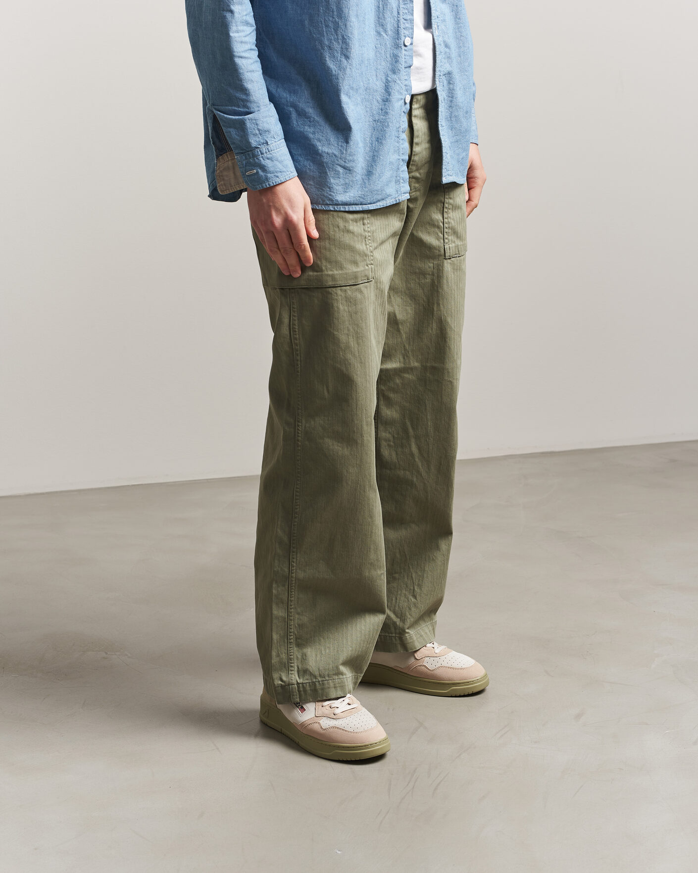 Mies | Tennarit | Autry | Medalist Low Suede Mix Sneaker Green/White/Sand