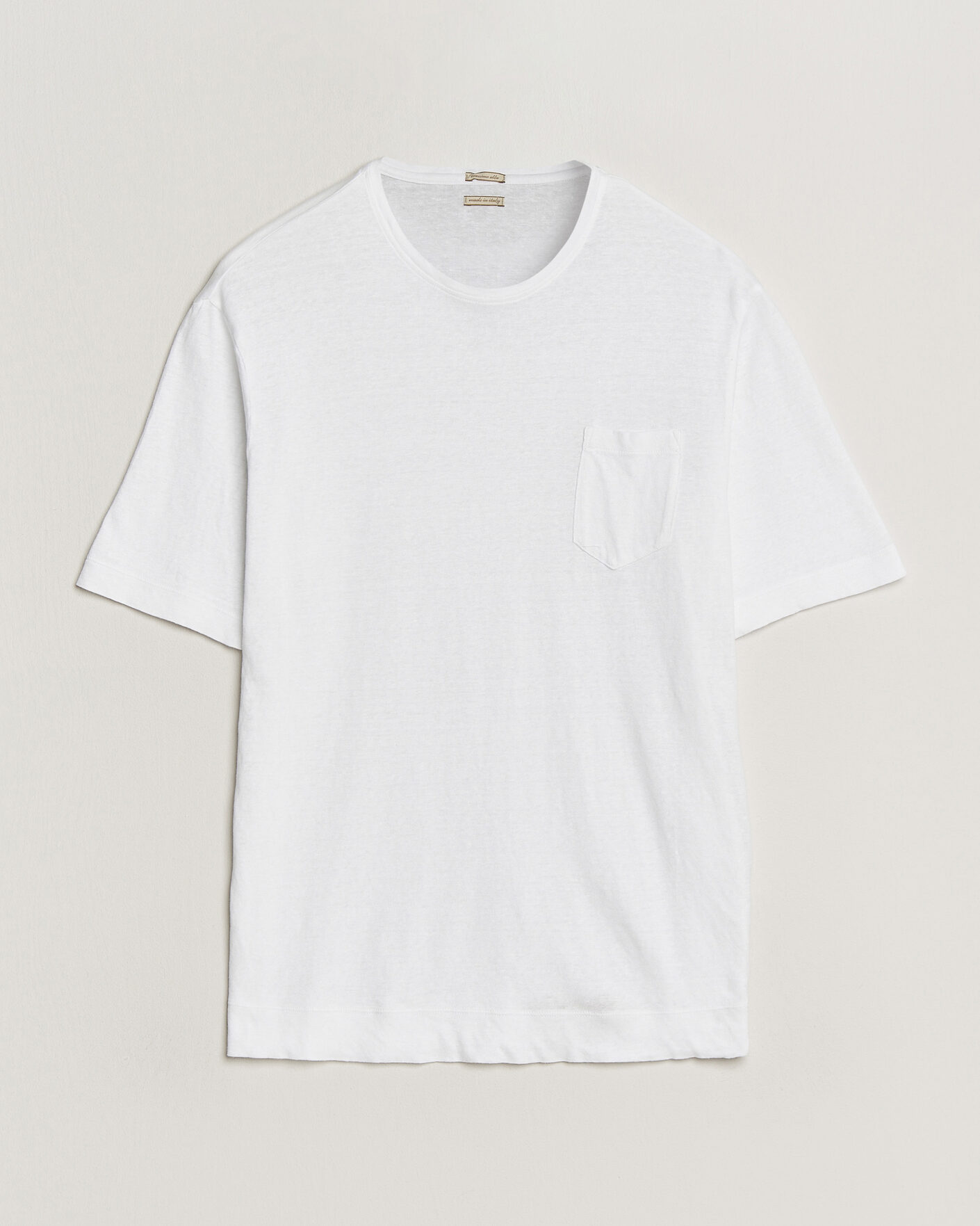 Mies | T-paidat | Massimo Alba | Panarea Cotton/Linen T-Shirt White