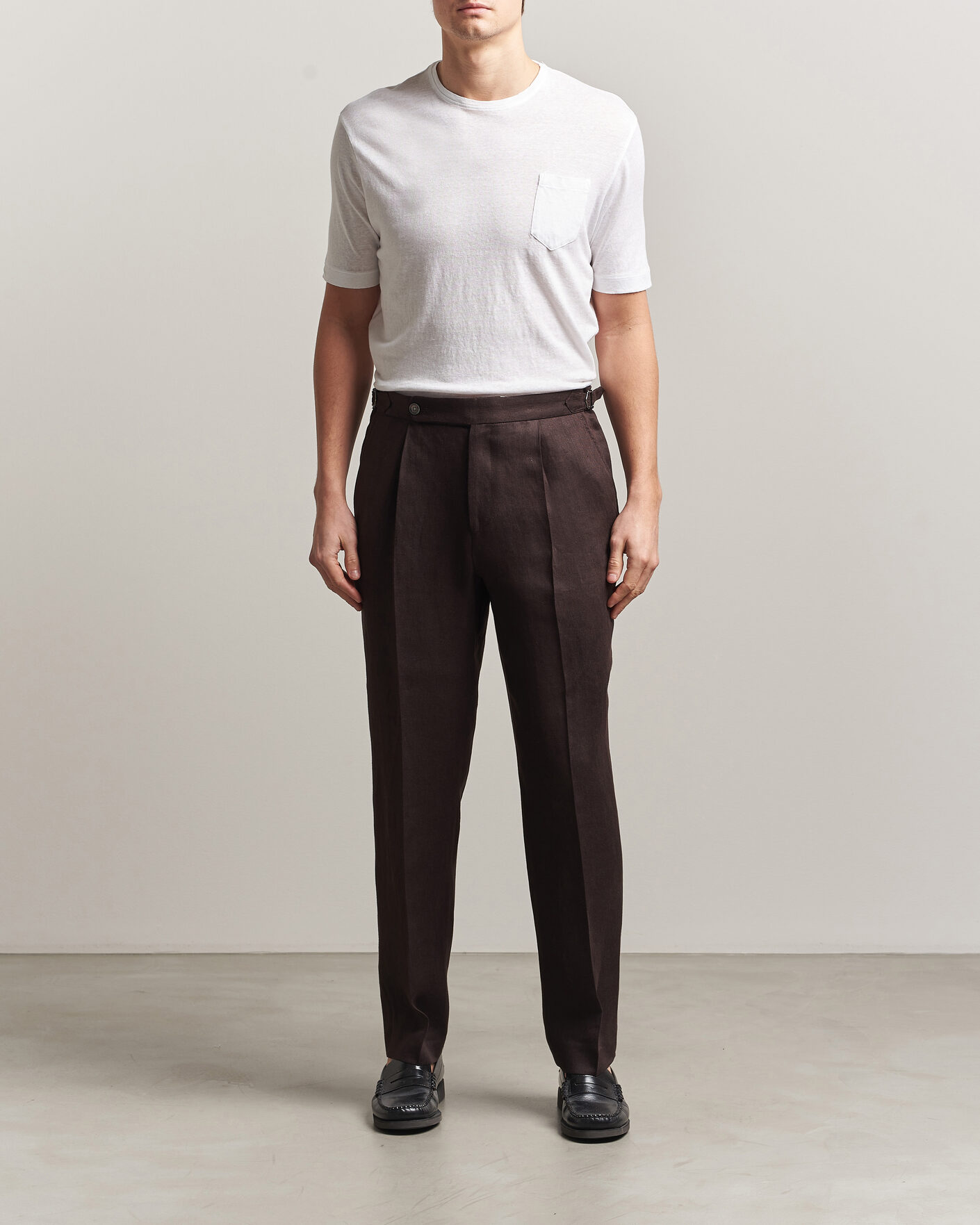 Mies | T-paidat | Massimo Alba | Panarea Cotton/Linen T-Shirt White