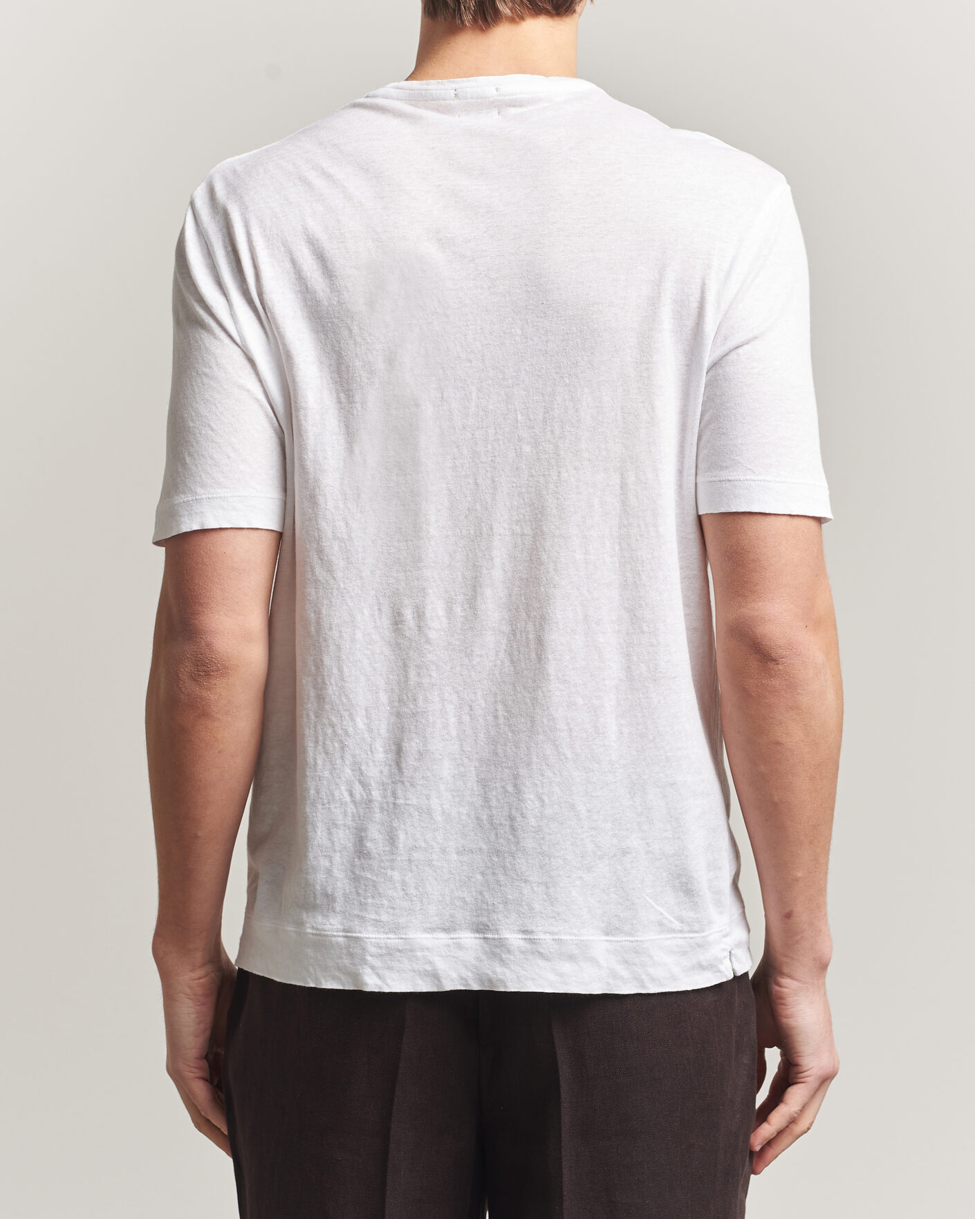 Mies | T-paidat | Massimo Alba | Panarea Cotton/Linen T-Shirt White