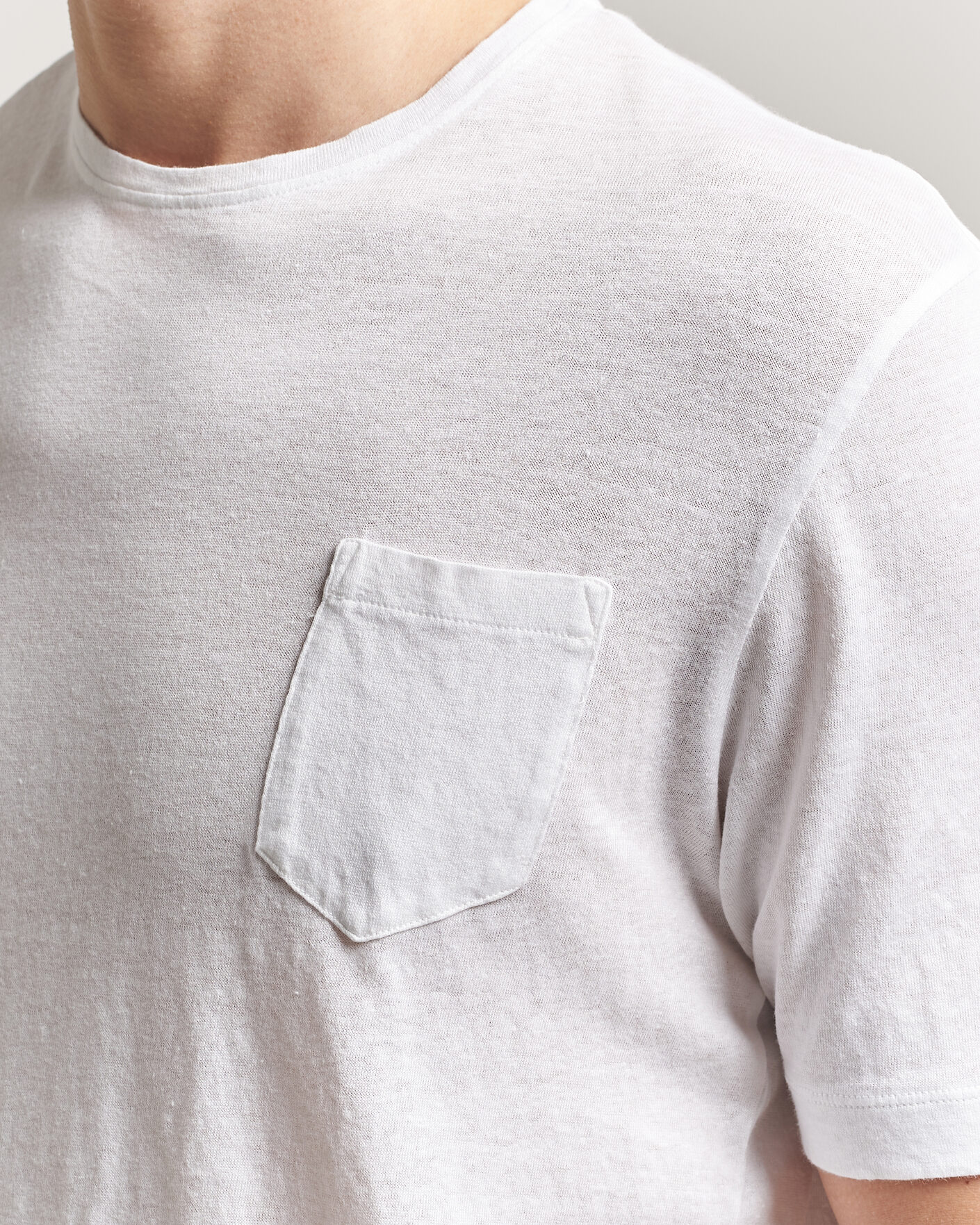 Mies | T-paidat | Massimo Alba | Panarea Cotton/Linen T-Shirt White