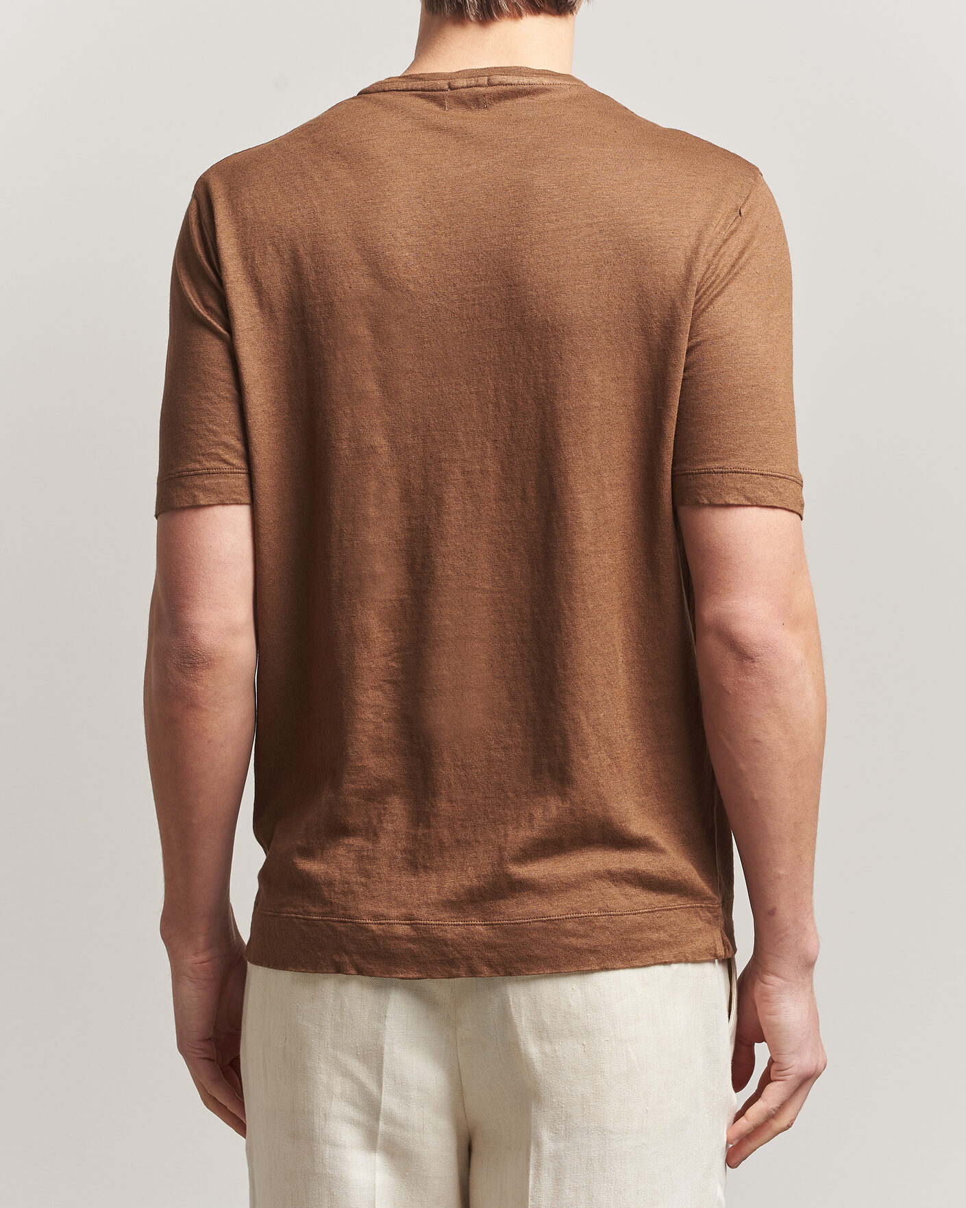 Mies | T-paidat | Massimo Alba | Panarea Cotton/Linen T-Shirt Wood
