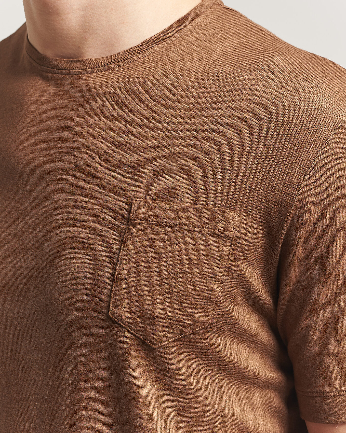 Mies | T-paidat | Massimo Alba | Panarea Cotton/Linen T-Shirt Wood