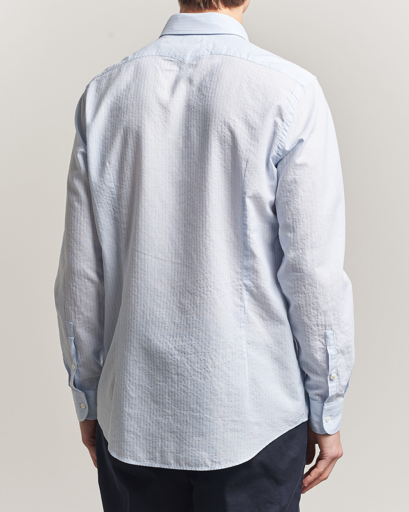 Mies | Kauluspaidat | Massimo Alba | Genova Striped Shirt Sky Blue