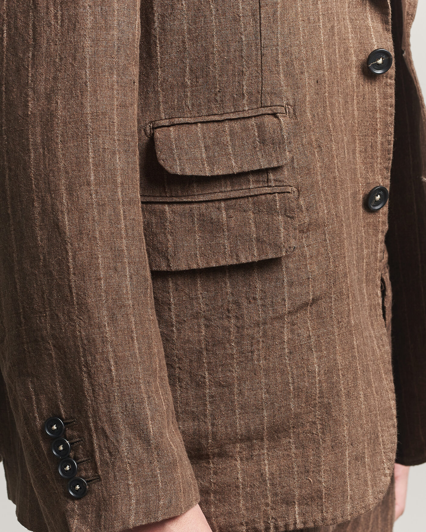 Mies | Puvut | Massimo Alba | Sloop Linen Suit Brown Pinstripe