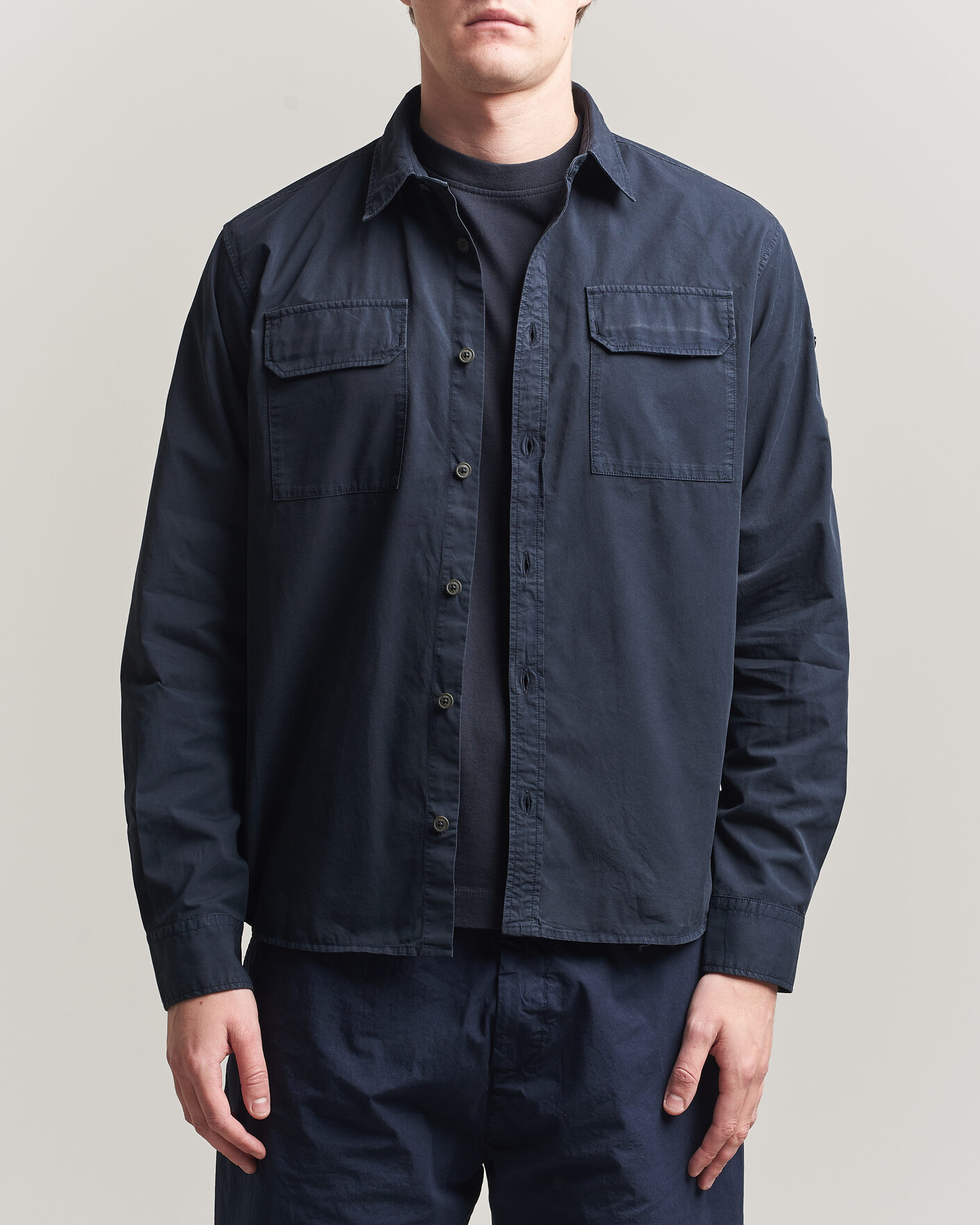 Mies | Kauluspaidat | C.P. Company | Organic Gabardine Pocket Shirt Navy