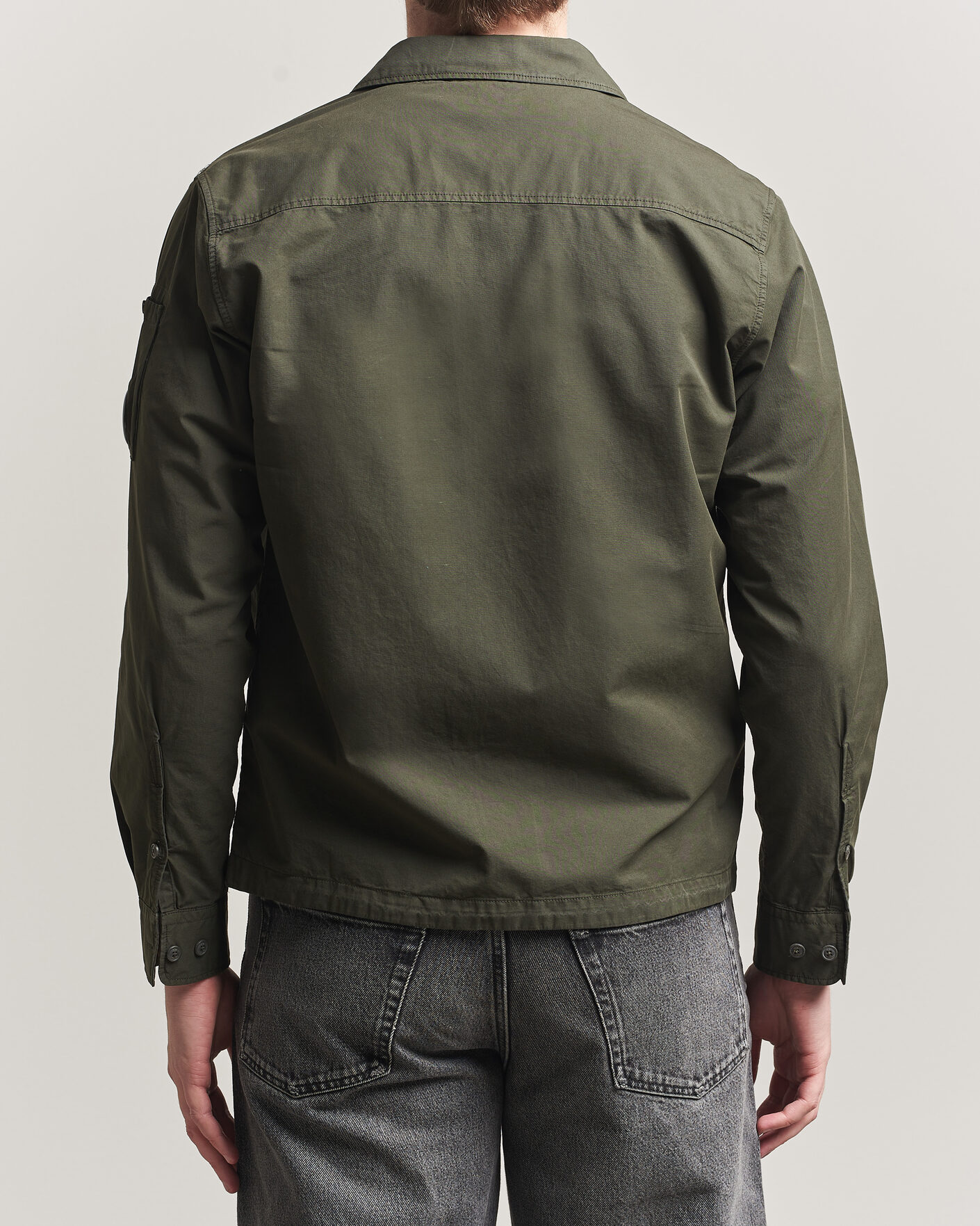 Mies | Kauluspaidat | C.P. Company | Garment Dyed Gabardine Zip Overshirt Dark Green
